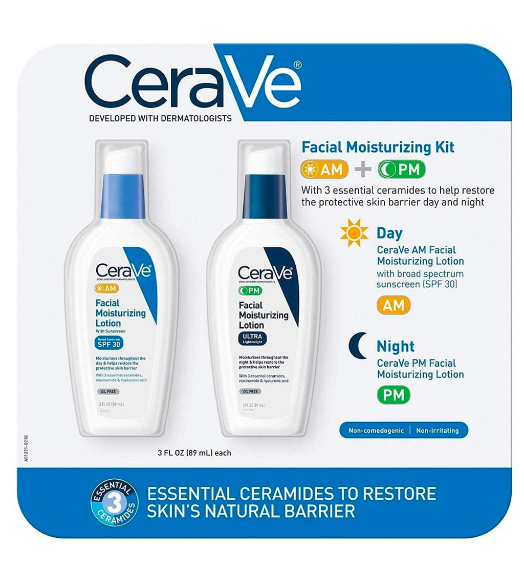 CeraVe Facial Moisturizing Lotion AM + PM Bundle Set
